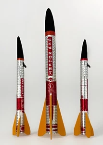 Vtg 90’s Tin Sky Rocket Lot 3 MBS 0.5 & 1 Rockets Space Toys - Picture 1 of 5