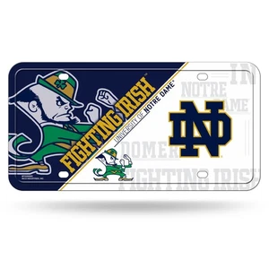 NCAA Notre Dame Fighting Irish Metal License Plate Tag, 6 x 11.5-" - Picture 1 of 8