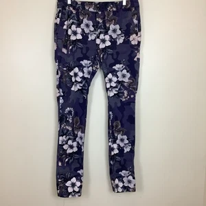 "Pantalones florales azules blancos de Asos 32"" cintura 34"" longitud botón mosca" - Imagen 1 de 8