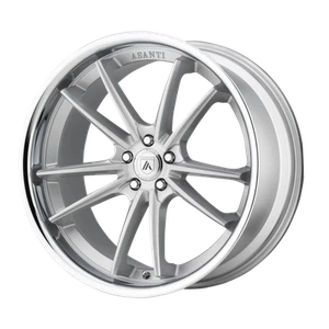 22x10.5 Asanti Black ABL-23 SIGMA Brushed Silver Chrome Lip Wheel 5x4.5 (35mm) - Picture 1 of 5
