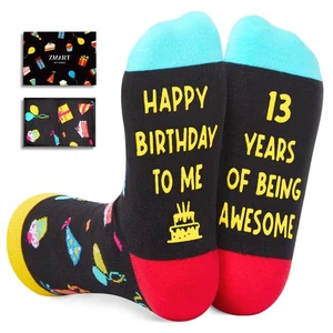 13th Birthday Gift Ideas Socks, 13 Year Old Teens Boy Girl Funny Presents Pack - Picture 1 of 6