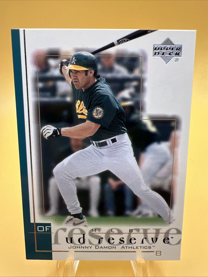 2001 UD Reserve Johnny Damon #8 Oakland Athletics Baseball Card - Image 1 of 2