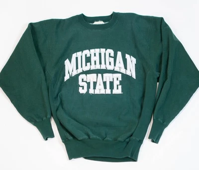 Vintage 90's Michigan State Sweatshirt Reverse Weave Size S Fade NCAA College - Image 1 of 4