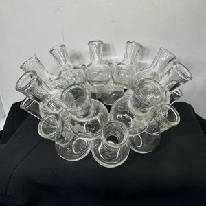 Vintage 18 Bottle Cluster Ring Plant Propagation Station Flower Frog Bud Vase - Picture 1 of 5