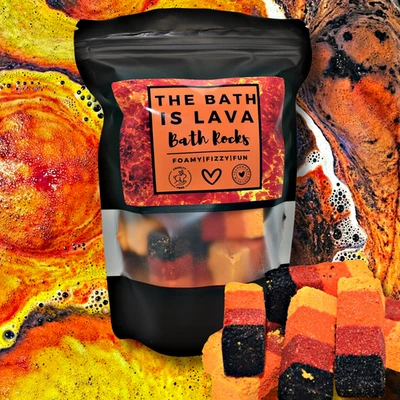 RAINBOW SENSATION The bath is LAVA - Fizzy Bath Bomb Rocks - Volcano Gift Kids Boy Girl Gift 250g