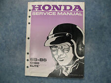 HONDA 1985-1986 CH80 ELITE OWNERS SERVICE MANUAL REPAIRSHOP MAINTENANCE CH 80