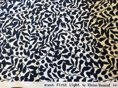 CLOUD 9- FIRST LIGHT #1345-12 NAVY- BRANCH BY ELOISE RENOUF- ORGANIC COTTON-BTY - Image 1 of 3