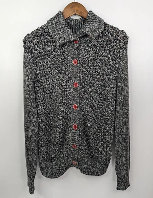 Rip Curl Long Sleeve Open Knit Gray Sweater Cardigan Women’s Large Y2K - Image 1 of 4