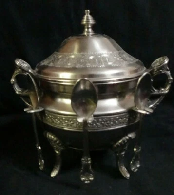 Victoria Sheffield Collection Hallmarked, Footed Serving Bowl w/ 6 spoons - Image 1 of 4