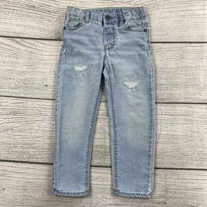 Oshkosh B Gosh Blue Jeans Girls Kids Size 4 T Distressed Denim Pants Adjustable - Picture 1 of 9