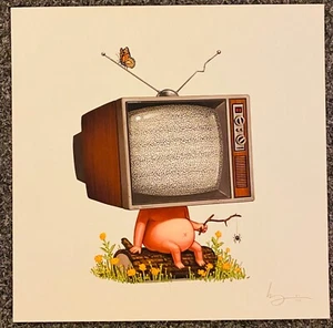 Mike I Mitchell Mikeland Food Dude Art Print Mondo TV Head Television Static - Picture 1 of 1
