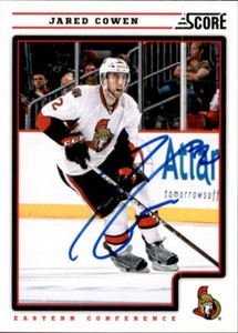 Jared Cowen Signed Autographed 12/13 Score card Ottawa Senators