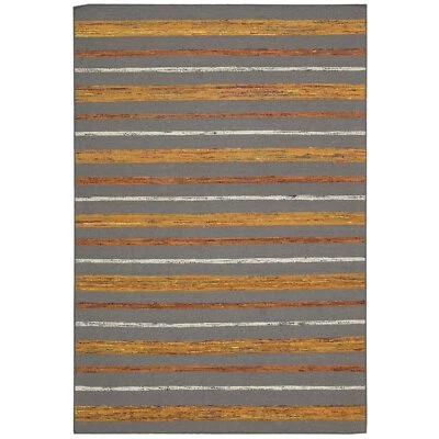 Nourison Spectrum Contemporary Grey/Flame 3'9" x 5'9" Area Rug - Image 1 of 4
