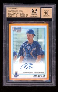 2010 Bowman Chrome Wil Myers Prospect Auto Orange Refractor /25 BGS 9.5 ES3263