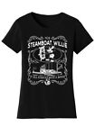 Womens Steamboat Willie T-Shirt - Classic Vintage Label 1928 Cartoon Shirt