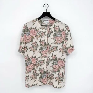 Vintage JH Collectibles Cottagecore Pastel Floral Button Up Blouse - Picture 1 of 7