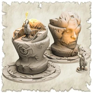 Escultura cabeza espacial plataforma SAWANT3D impresa en 3D 28 32 mm Ragnarok d&d - Imagen 1 de 3