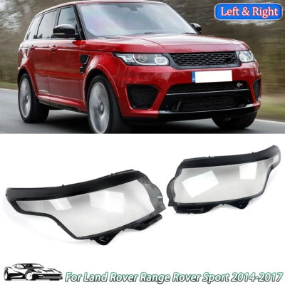 Left+Right Headlights Lens Cover For Land Rover Range Rover Sport 2014-17 Clear Foto 1 de 4