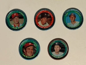 VINTAGE  Topps Metal Coin Token MLB Baseball Set of 5 - RARE - Picture 1 of 2