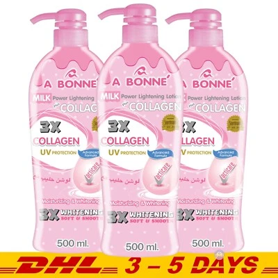3 x 500ml : A Bonne Milk Power Lightening Lotion Plus Collagen Moisturizing - Image 1 of 3
