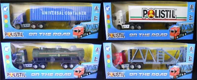 Lotto n°4 modelli nuovi Tir AutoTreno Camion modellino Die Cast 1:72 Polistil  - Immagine 1 di 4