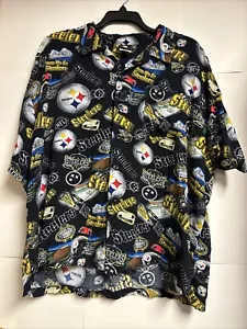 Maglia Pittsburgh Steelers Uomo 2XL Manica Corta Bottone NFL Calcio - Foto 1 di 3