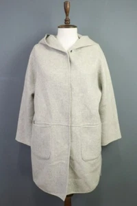 WEEKEND MAX MARA Ivory Wool Single Breasted Snap Hooded Coat Jacket - Picture 1 of 20