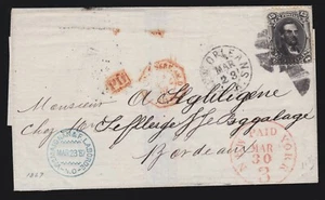 US 77 15c Lincoln on FLS to Bordeaux, France SCV $250 - Picture 1 of 2