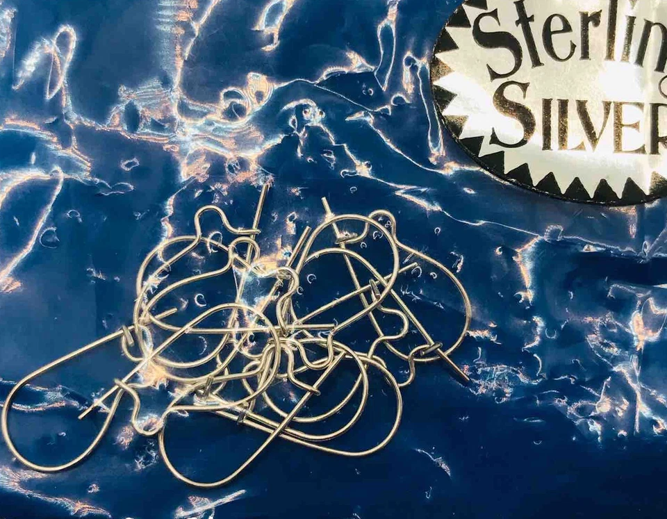 Alambres para orejas de plata de ley riñón 12 piezas Foto 1 de 2