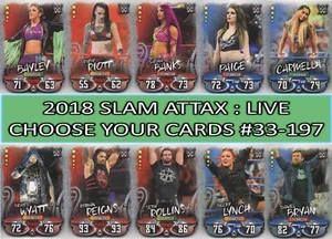 Tarjetas Topps WWE Slam Attax LIVE 2018 BASE SUPERSTAR #33 a #197 - Imagen 1 de 166