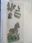 Vintage Zebra Paper Diecuts Used [Group of Seven-One Large-1 Medium- 5 Small]
