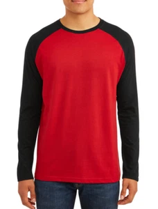 George Herren Langarm Rundhals Raglan T-Shirt Navy Rot/Schwarz Gr. Medium Neu - Bild 1 von 8