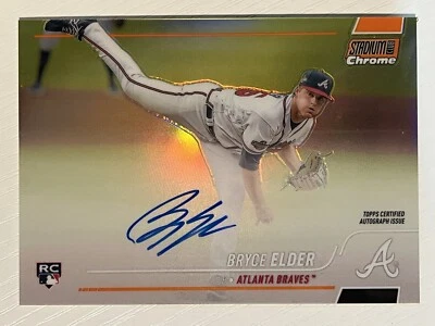 Bryce Elder 2022 Stadium Club Chrome Rookie Auto Orange Refractor 18/25 Braves - Image 1 of 2