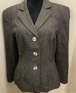 Sag Harbor Women’s Black Tweed Blazer Size 16 - Picture 1 of 13