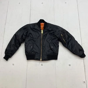 Rothco Black Orange Reversible Nylon Zip Up Bomber Jacket Youth Toddler Size XL - Picture 1 of 5