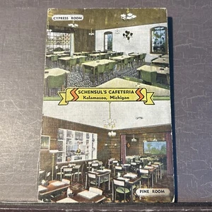 vintage postcard Schensul's Cafeteria Kalamazoo Michigan MI 1954 postmark - Picture 1 of 2