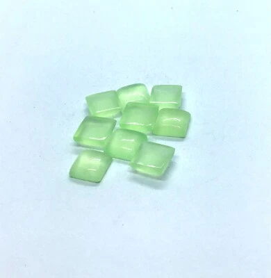 Cabinas cuadradas de calcedonia prehnita AAA piedras preciosas sueltas naturales para hacer joyas Foto 1 de 4