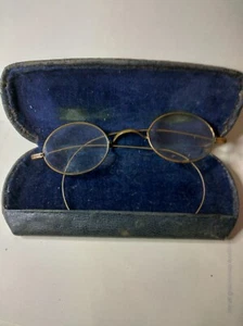 antique wire framed glasses with case 1890 to 1910 - Picture 1 of 5