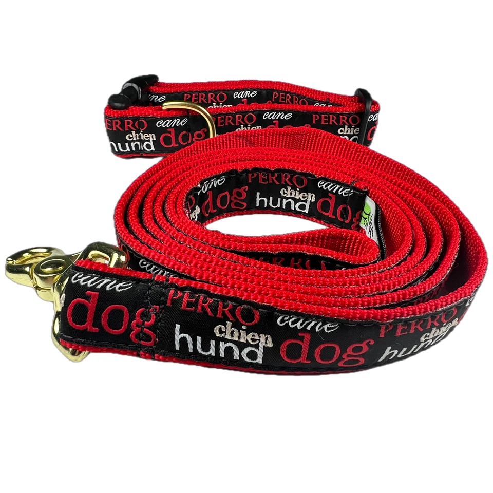 Combo de correa para collar de perro Up Country Dog Speak. Correa de 6 pies cuello MED 12"-18" NUEVO Foto 1 de 1