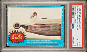 1977 O-Pee-Chee OPC Star Wars Luke Rushes to Save His Loved Ones PSA 6 #25 RARE