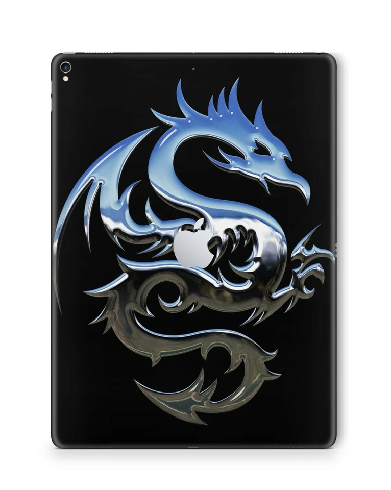 Apple iPad Skin Schutzfolie Aufkleber Design Sticker Folie Skins Chrome Dragon b - Bild 1 von 1