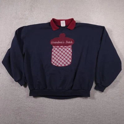 Sudadera Jerzees Mujer 2XL Azul Marino Abuela Lote Tarro Galletas Apliques Cuello Foto 1 de 4