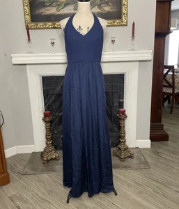 Vestido de Dama de Honor Blanco de Vera Wang Halter Azul Vestido 8 - Imagen 1 de 7