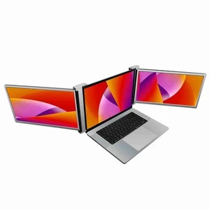 S17 15 Portable Triple Monitor Laptop Extendable Screen 1920x1080 Black Gray - Picture 1 of 6