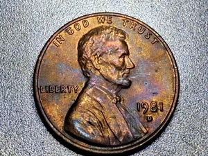 💥1981 D Lincoln Penny. Showcasing Double Die on Obverse & Reverse. 3.1g RD* - Picture 1 of 6