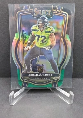 Abraham Lucas 2022 Panini Select Black & Green Die-Cut RC ROOKIE #211 Seahawks  - Image 1 of 3