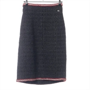 Chanel Coco Botón 18 Años Acrílico Tejido Falda 36 Damas Gris P59023V41218 Gripe - Imagen 1 de 8