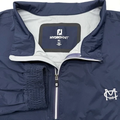 Footjoy FJ Hydroknit Men's Rain Golf Pullover Jacket XL Navy Blue  1/4 Zip - Image 1 of 4