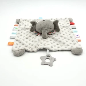 Baby Comfort Blanket Grey Cream – Elephant Head with Teether - Picture 1 of 9