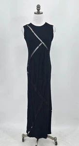 Rozae Nichols Vintage schwarz Mesh Cut-Out Detail ärmellos langes Kleid Gr. 6 - Bild 1 von 7